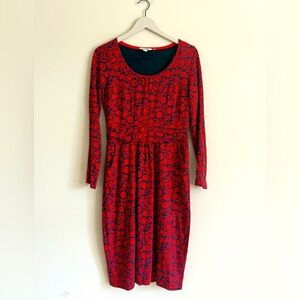 Boden Red and Blue Patterned Dress